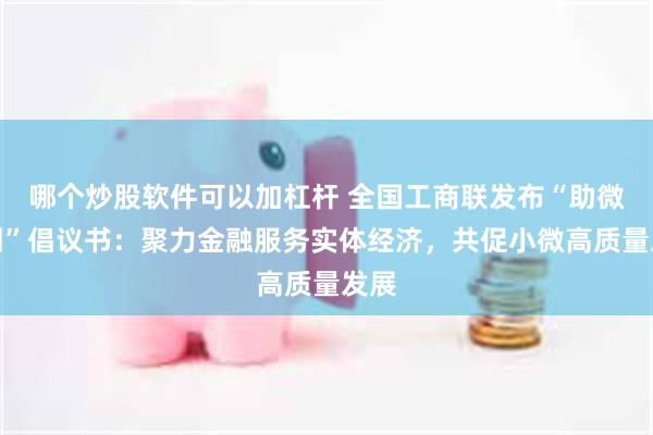 哪个炒股软件可以加杠杆 全国工商联发布“助微计划”倡议书：聚力金融服务实体经济，共促小微高质量发展