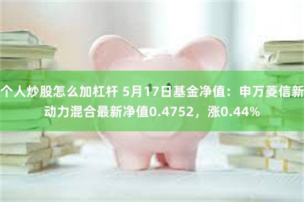 个人炒股怎么加杠杆 5月17日基金净值：申万菱信新动力混合最新净值0.4752，涨0.44%