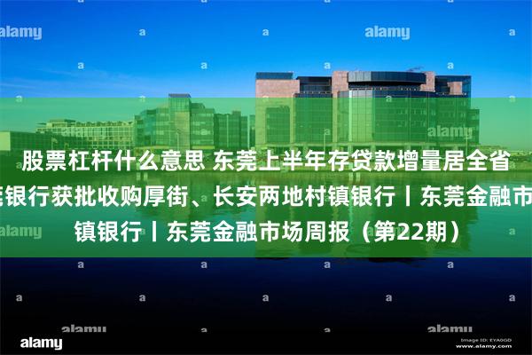 股票杠杆什么意思 东莞上半年存贷款增量居全省地级市首位；东莞银行获批收购厚街、长安两地村镇银行丨东莞金融市场周报（第22期）