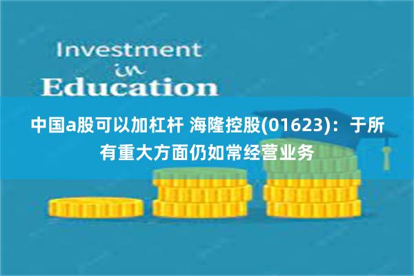 中国a股可以加杠杆 海隆控股(01623)：于所有重大方面仍如常经营业务