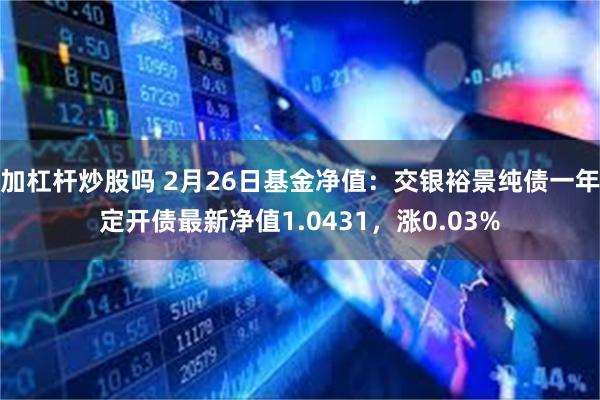 加杠杆炒股吗 2月26日基金净值：交银裕景纯债一年定开债最新净值1.0431，涨0.03%